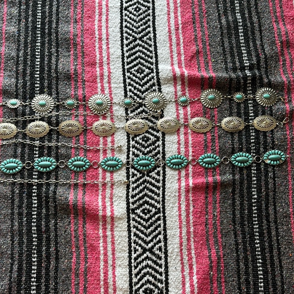 Set of 3 Western turquoise Belts